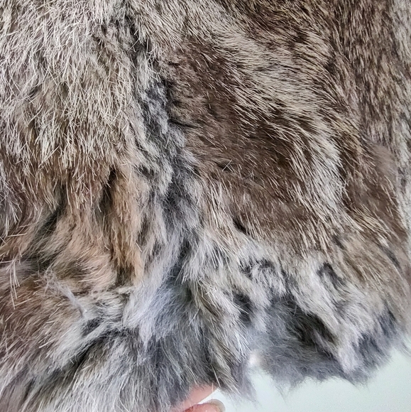 Chic Rabbit Fur Vest in Earthy Tones with Hook Closure and Pockets - Picture 3 of 9